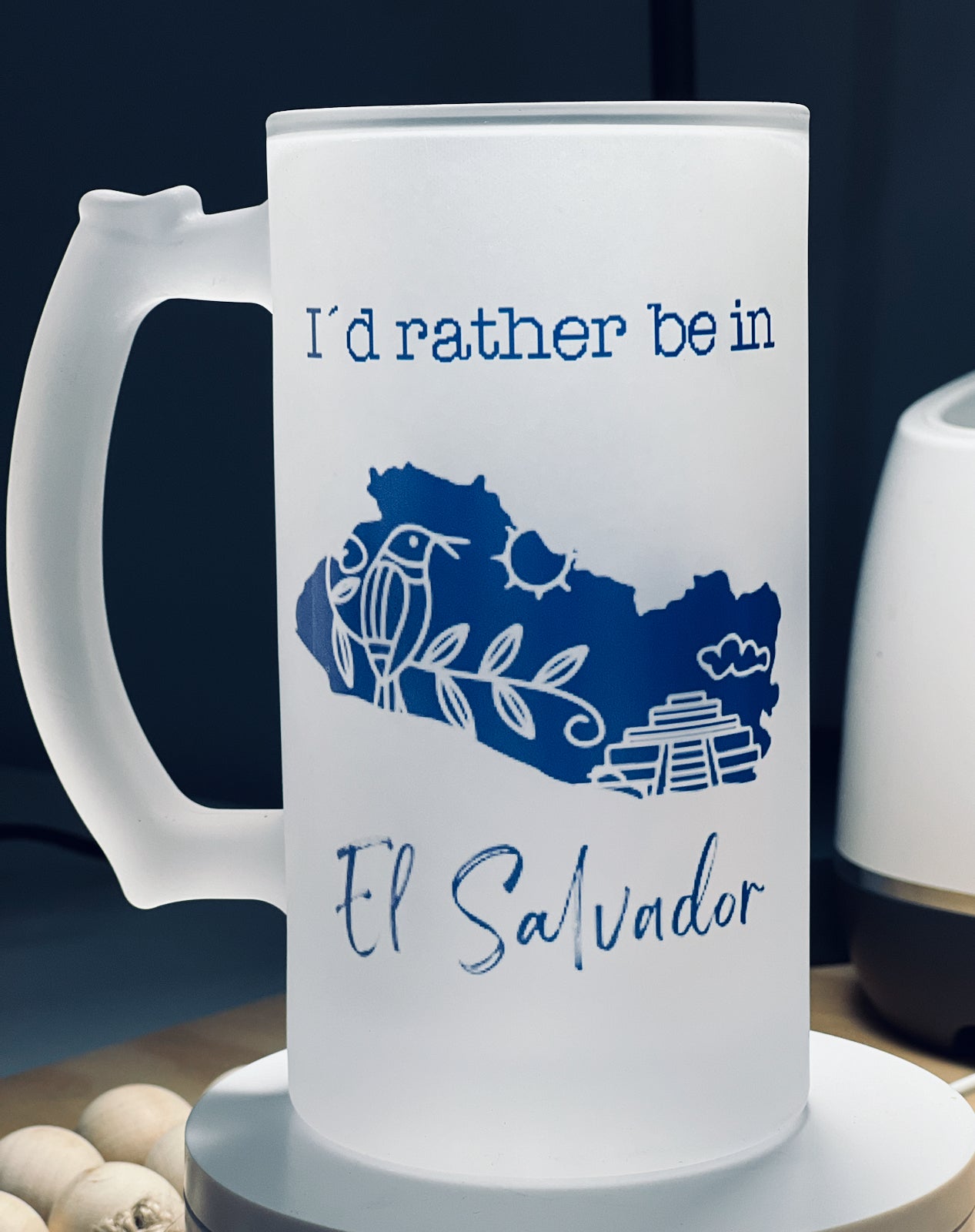 I´d rather be in El Salvador frosted beer cup