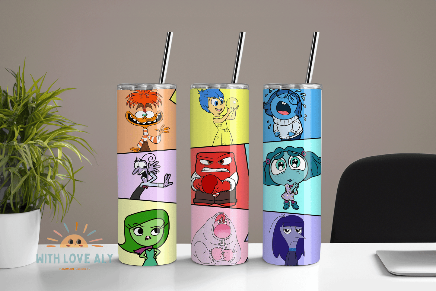 Cartoon emotions Friends, Mental Health 20 oz Skinny Tumbler