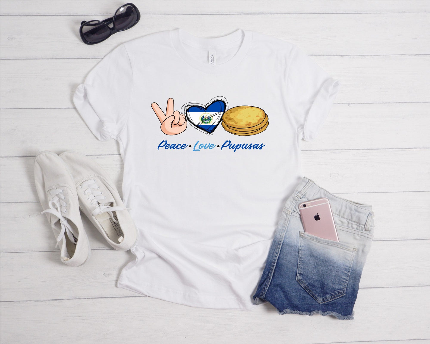 El Salvador Peace love and pupusas T-shirt